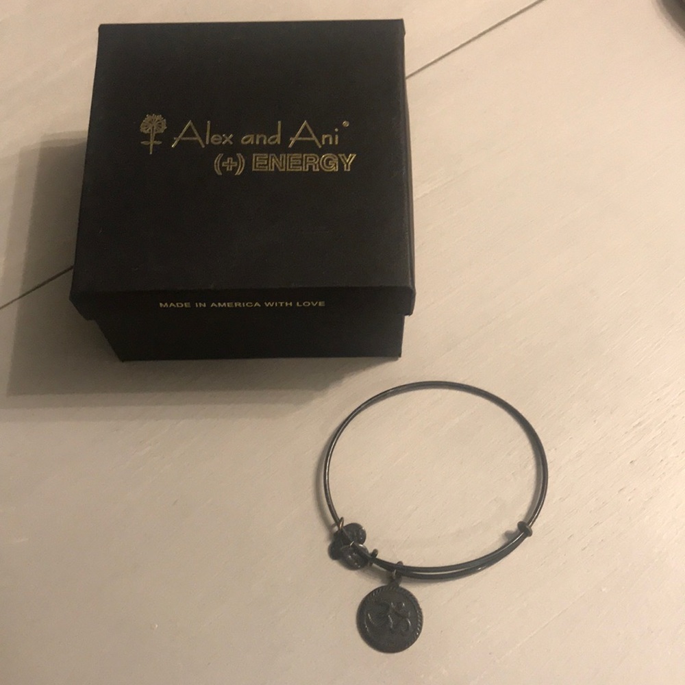 Alex and Ani hematite Om expandable bangle